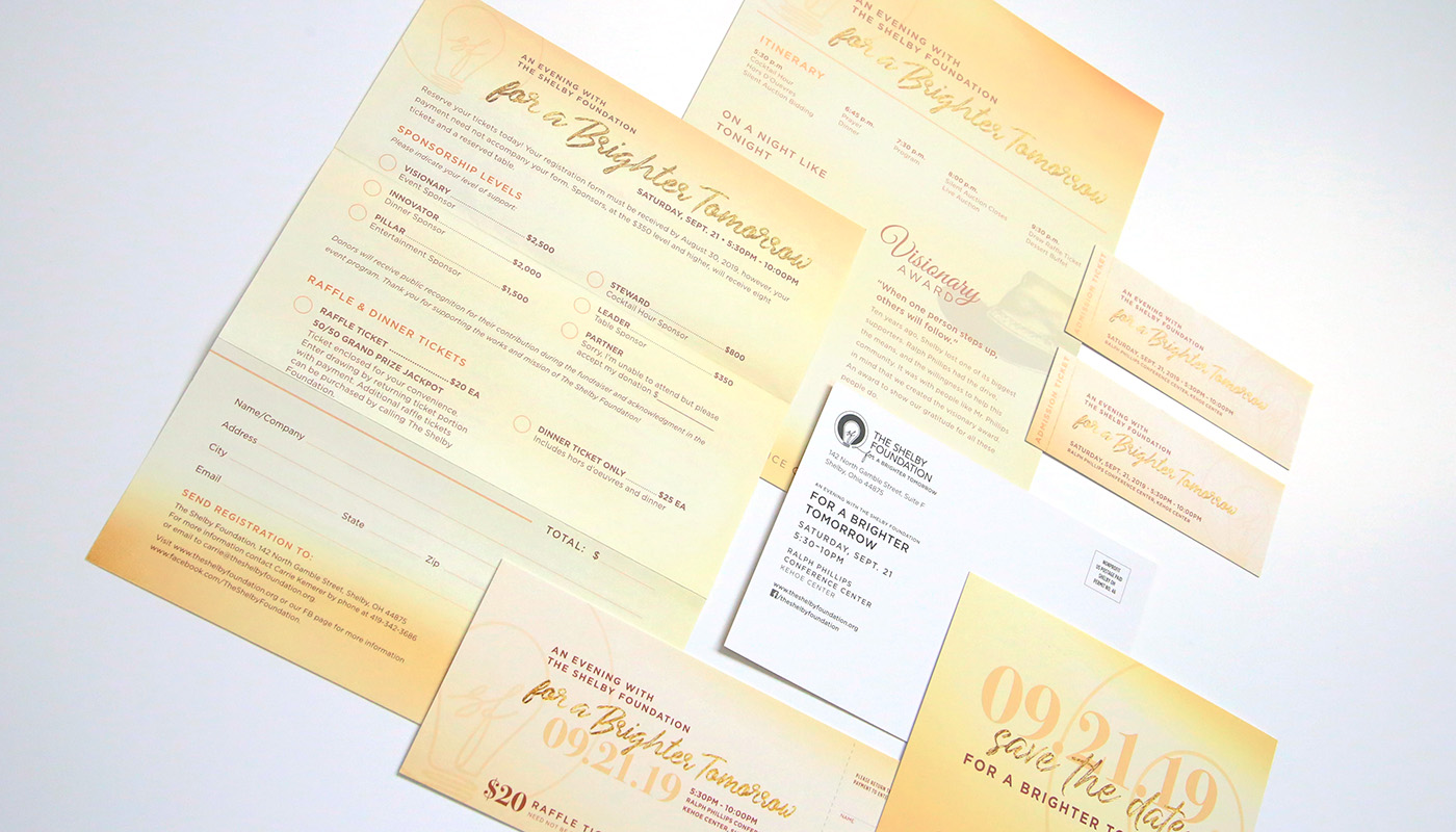 Fundraiser materials for The Shelby Foundation 2019 event