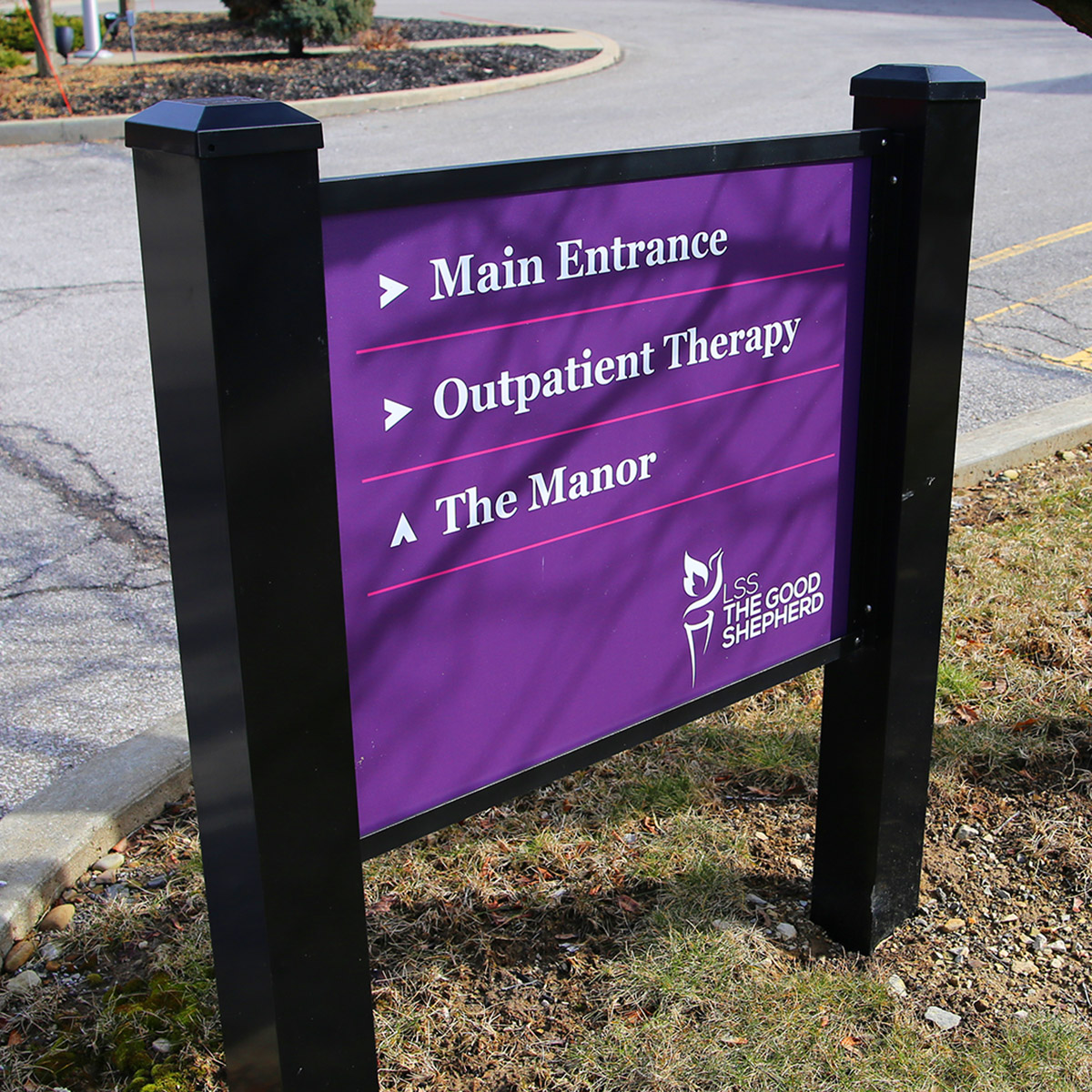 Directional signage at LSS The Good Shepherd