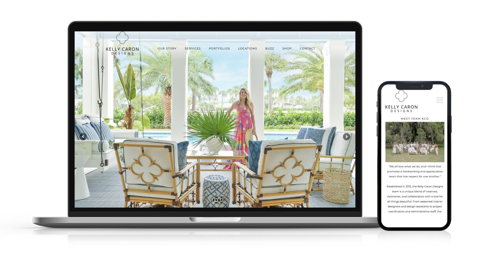 Kelly Caron Designs website